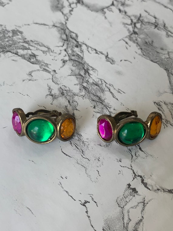 3 gem earrings