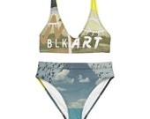 Blk ART Recycled high-waisted bikini