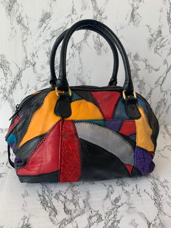 leather patchwork purse