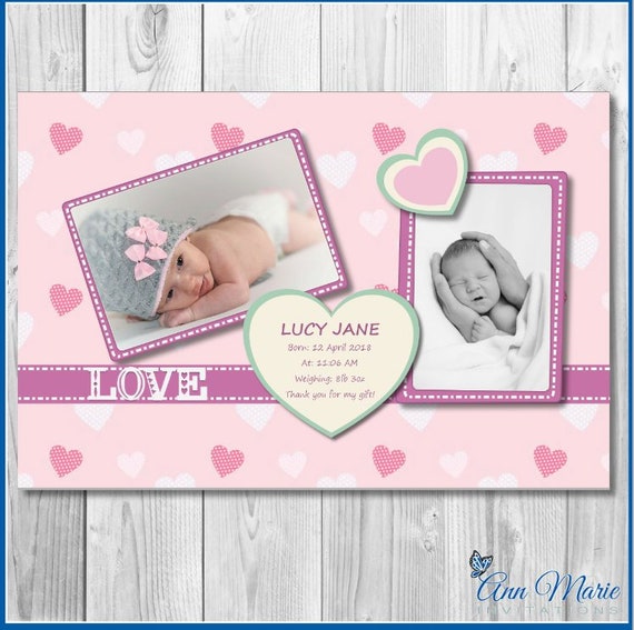 personalised birth announcement cards