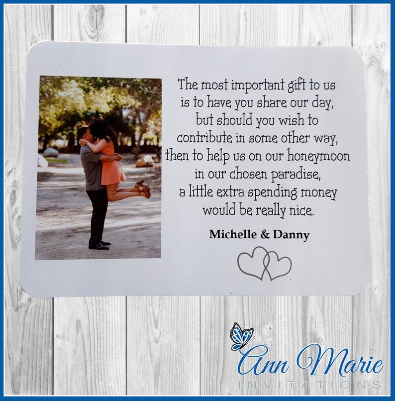 Wedding Supplies 60 X Wedding Poem Cards For Invitations Money