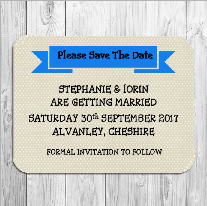 10 x SAVE THE DAY PERSONALISED MAGNETIC SAVE THE DATE CARDS WITH ENVELOPES 