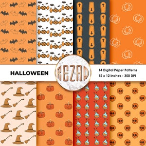 Halloween Digital Paper Seamless Pattern Sailor Printable Paper Commercial Use Scrapbook Papers and Backgrounds Instant Download