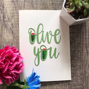 Olive You - Valentines&#39;s Day Handmade Card