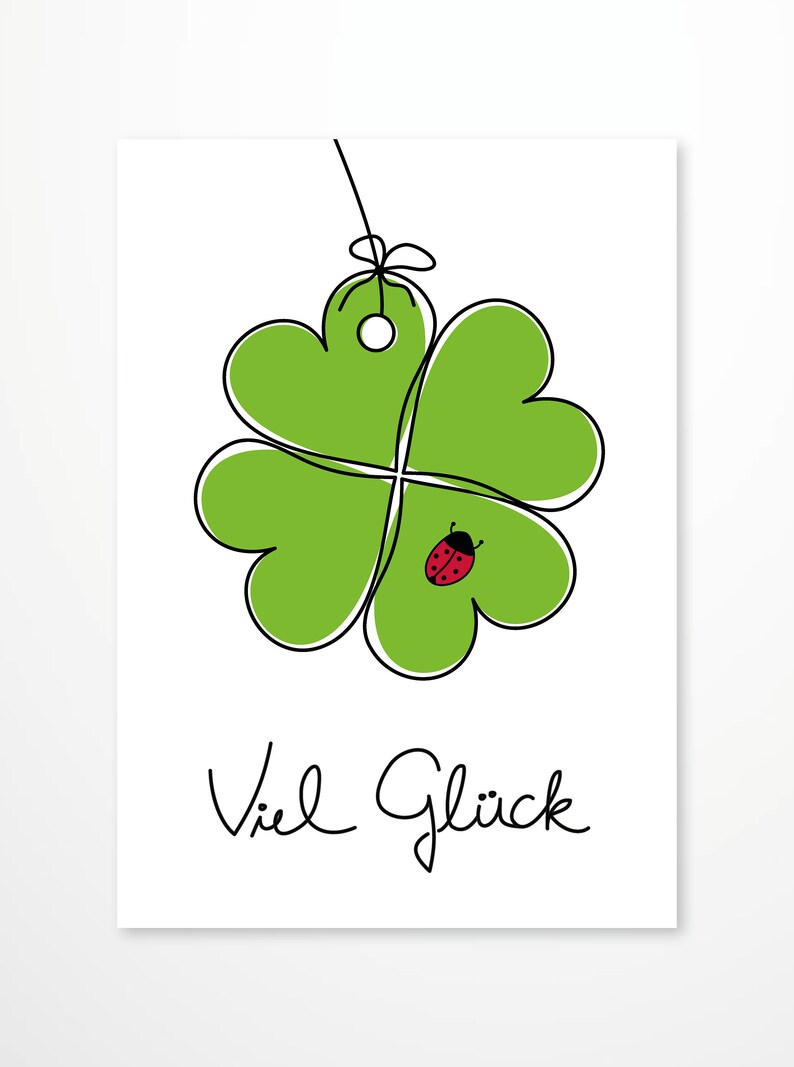 Glück Kleeblatt Ganz Besondere Mensch Sprüche Postkarte, Viel Glück, einem Menschen Glück wünschen, Kleeblatt, DinA 6