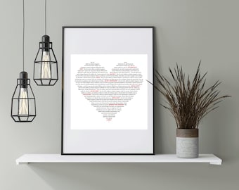 Poster, self-love, heart shape, When I began to love myself, after Charlie Chaplin (print on demand, no return, no frame)