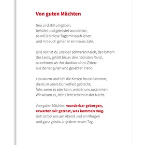 Postkarte "Von guten Mächten treu und still umgeben", Dietrich Bohoeffer, Din A6, Deutsch