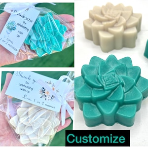 Succulent Soap Favors, Soap Favors for Guest - Birthday Favors - Shower Favors - Wedding Favors - Bridal Shower Soap- Succulent lover gift