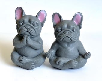 Greenline Goods Ceramic Dog Treat Canister Set - French Bulldog Design, Airtight Storage For Treats (Set Of 1)