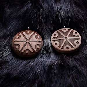 Perun | Perunika | Pendant | Slavic Amulet | Ancient Symbol | Lucky Charm | Wooden Charm |