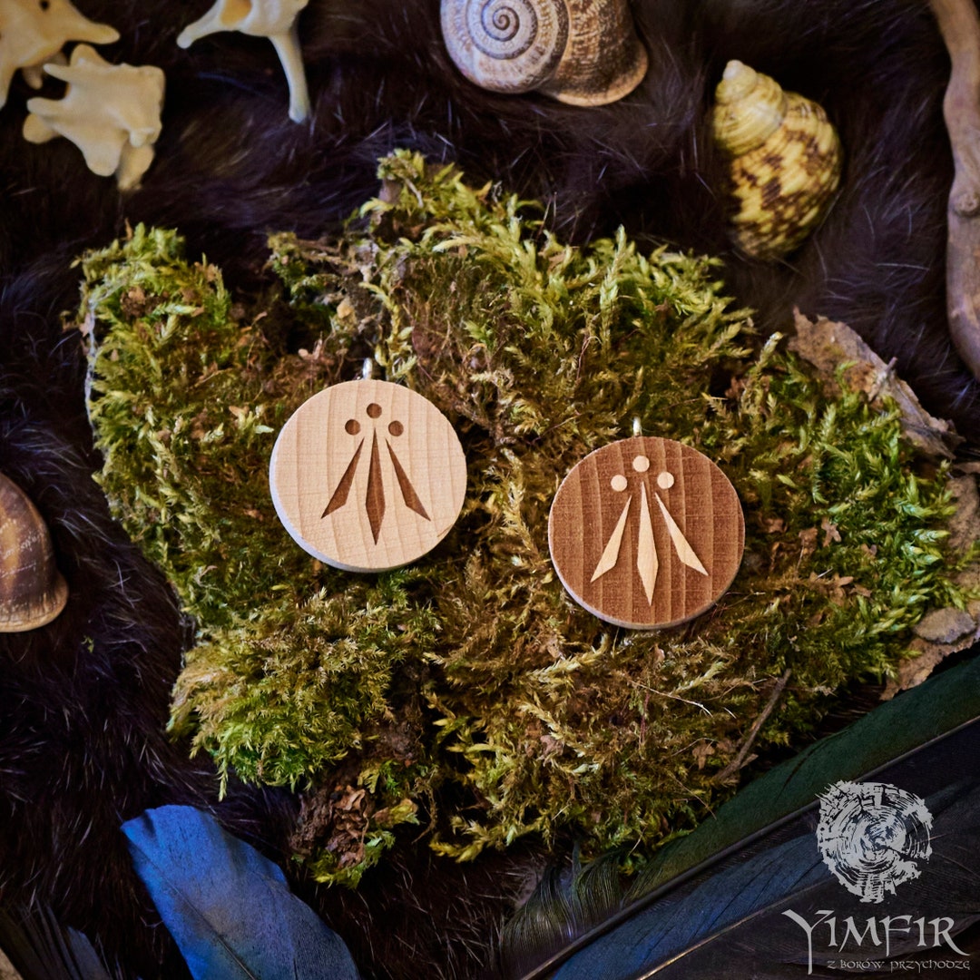 Wood Necklace-awen Pendant, Symbol of Bards and Poets, Neo-druid Symbol ...