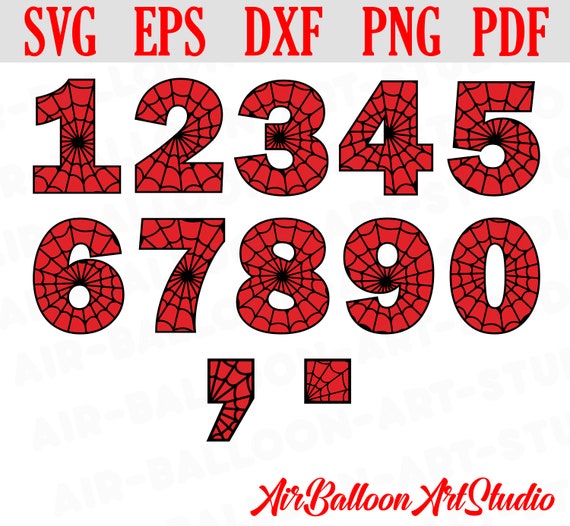 Download Spiderman Numbers Svg Spiderman Numbers Clipart For Silhouette Etsy