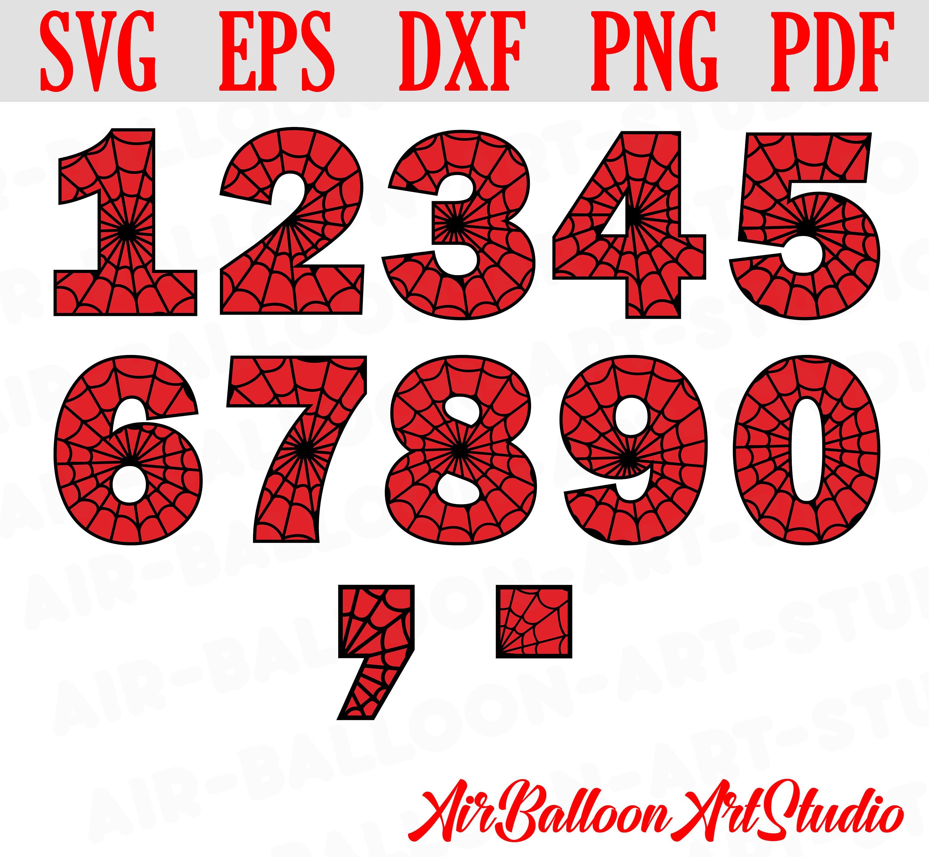 Download Spiderman Numbers Svg Spiderman Numbers Clipart For Silhouette Etsy