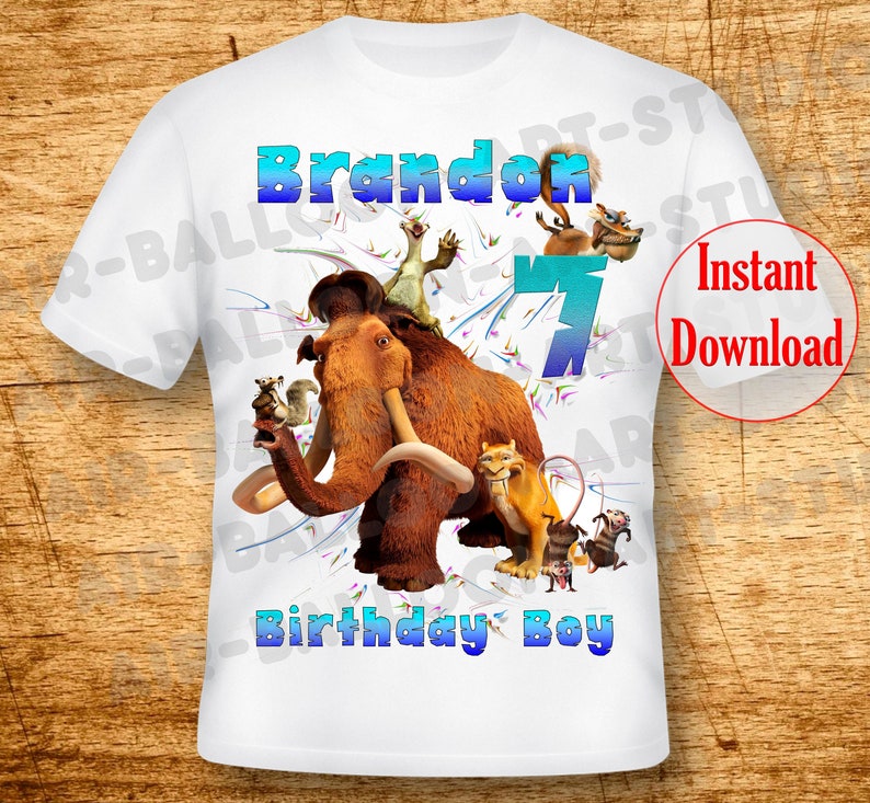 Personalized Ice Age T Shirt Ice Age Iron On Printable Ice Age Etsy