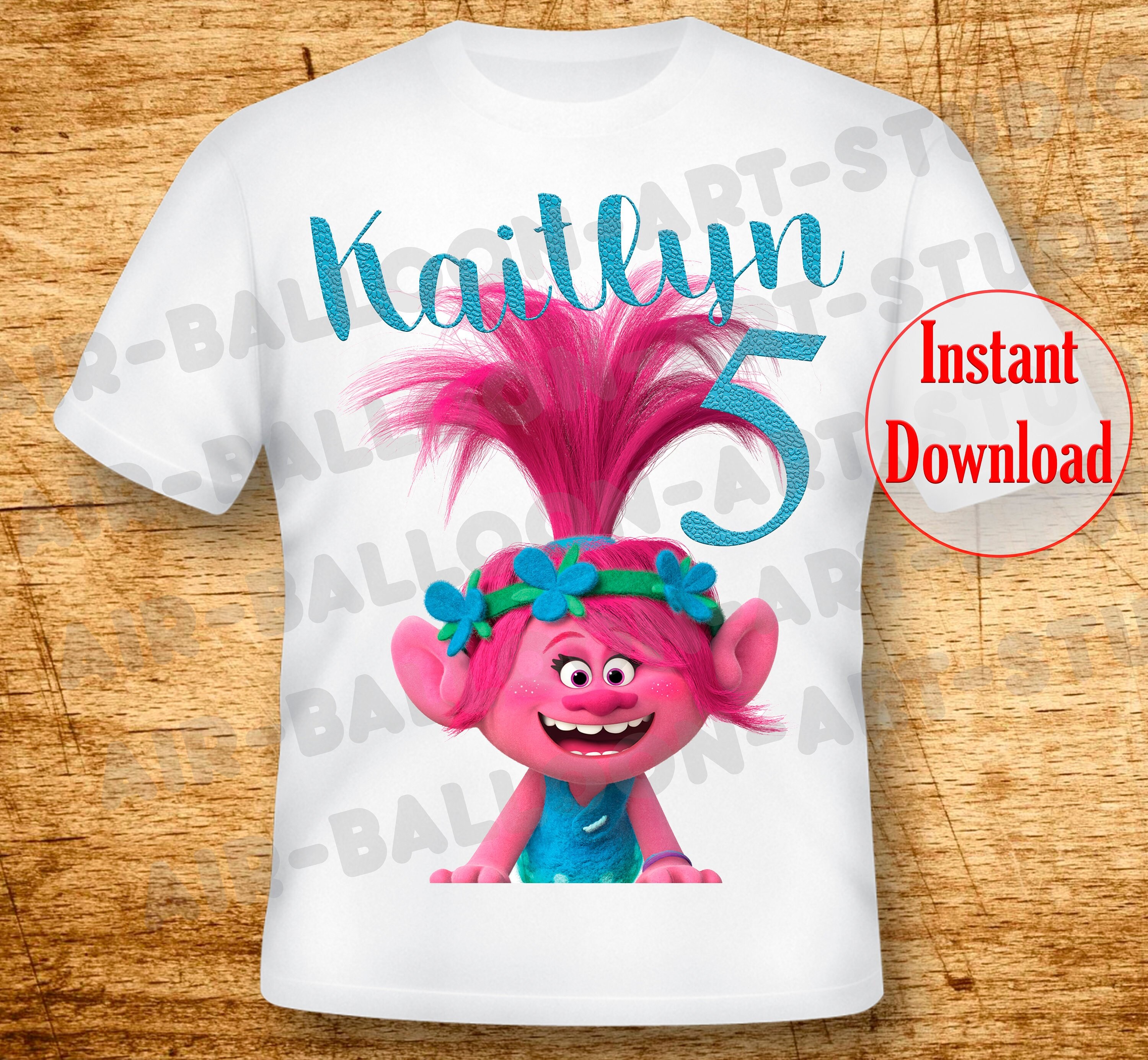 Trolls Girl Shirt Birthday Troll Trolls Birthday Shirts Iron | Etsy