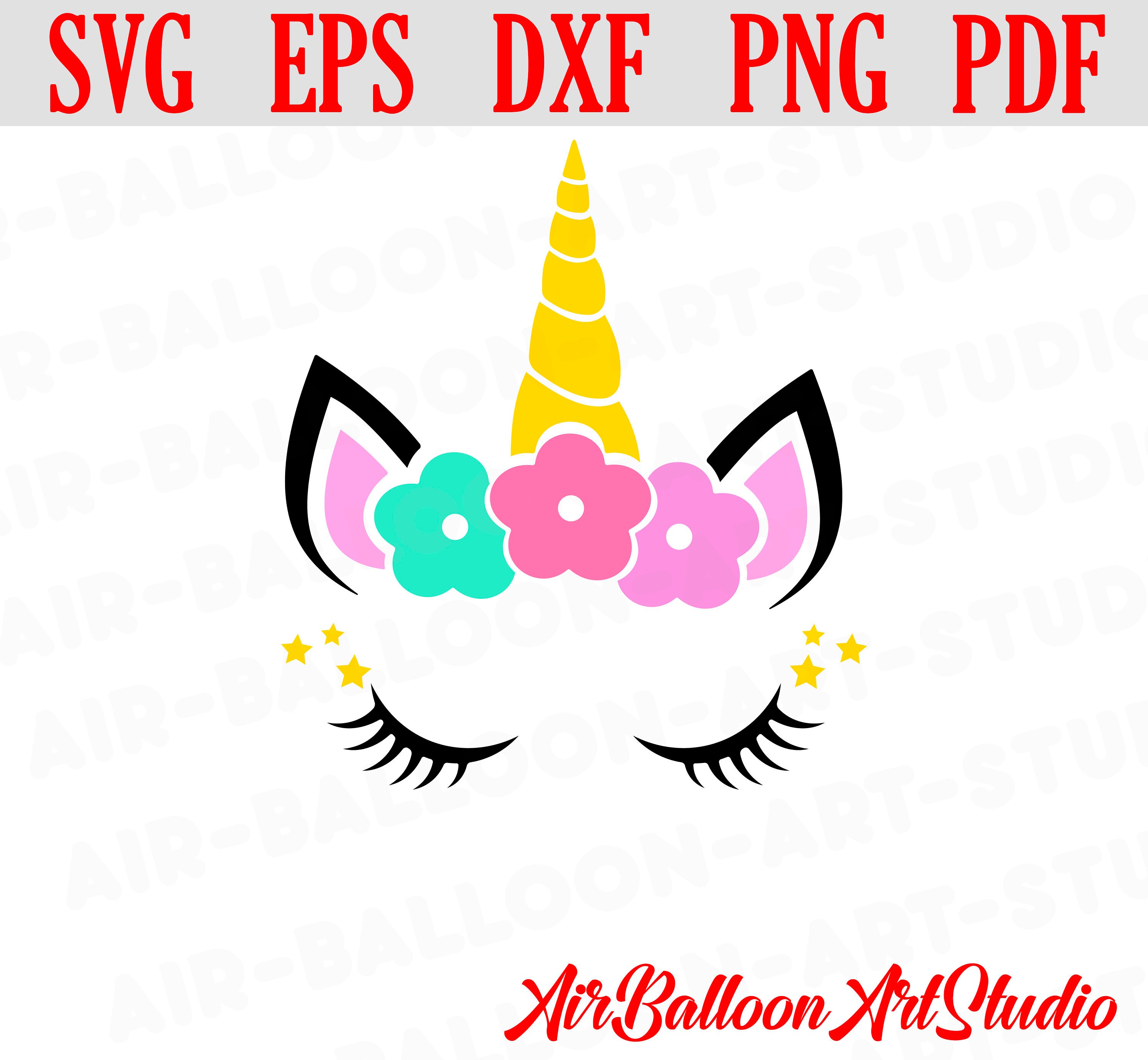 Unicorn With Flowers SVG