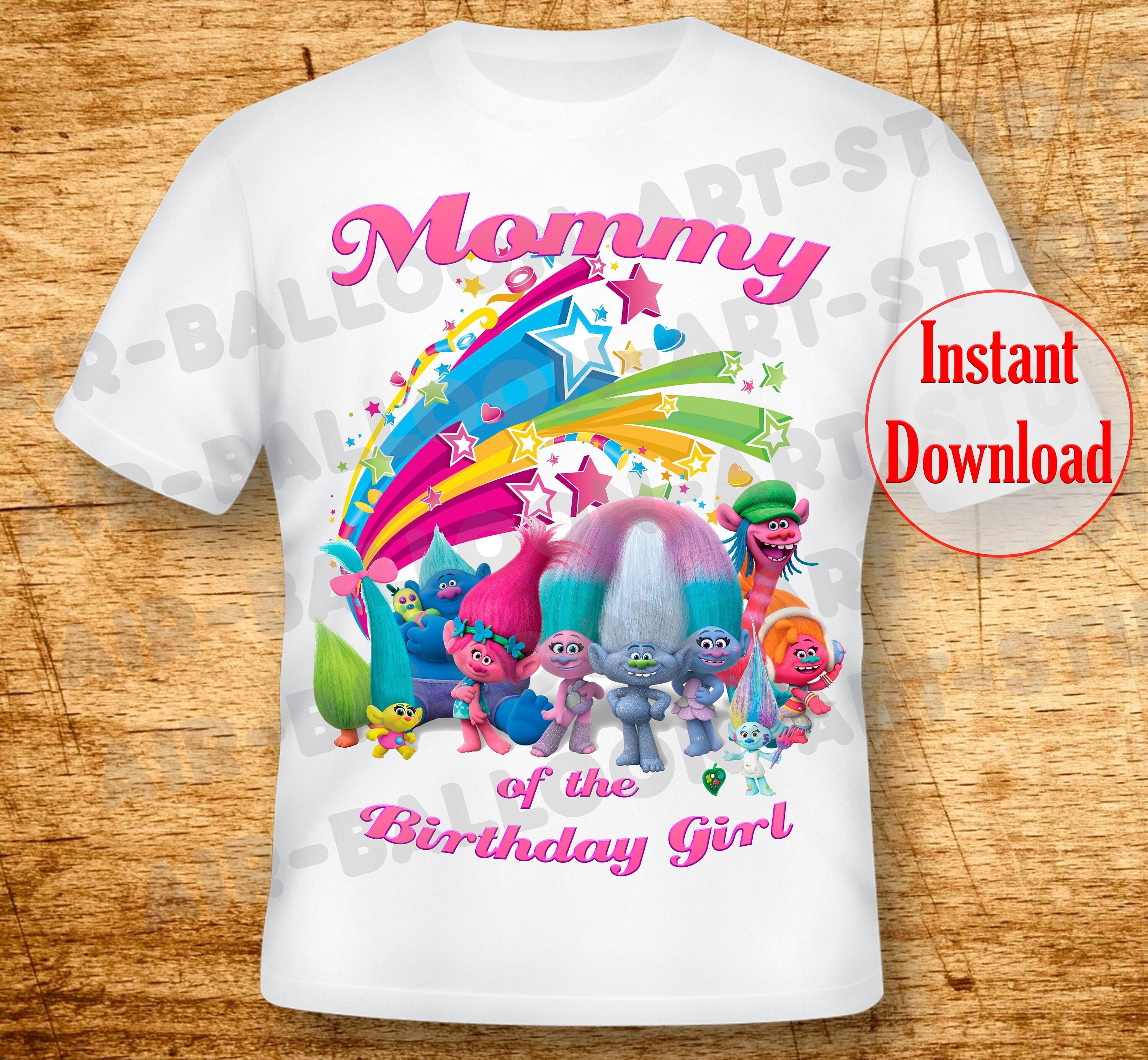 Trolls Birthday Shirts Mommy Iron On Trolls Iron On Transfer | Etsy