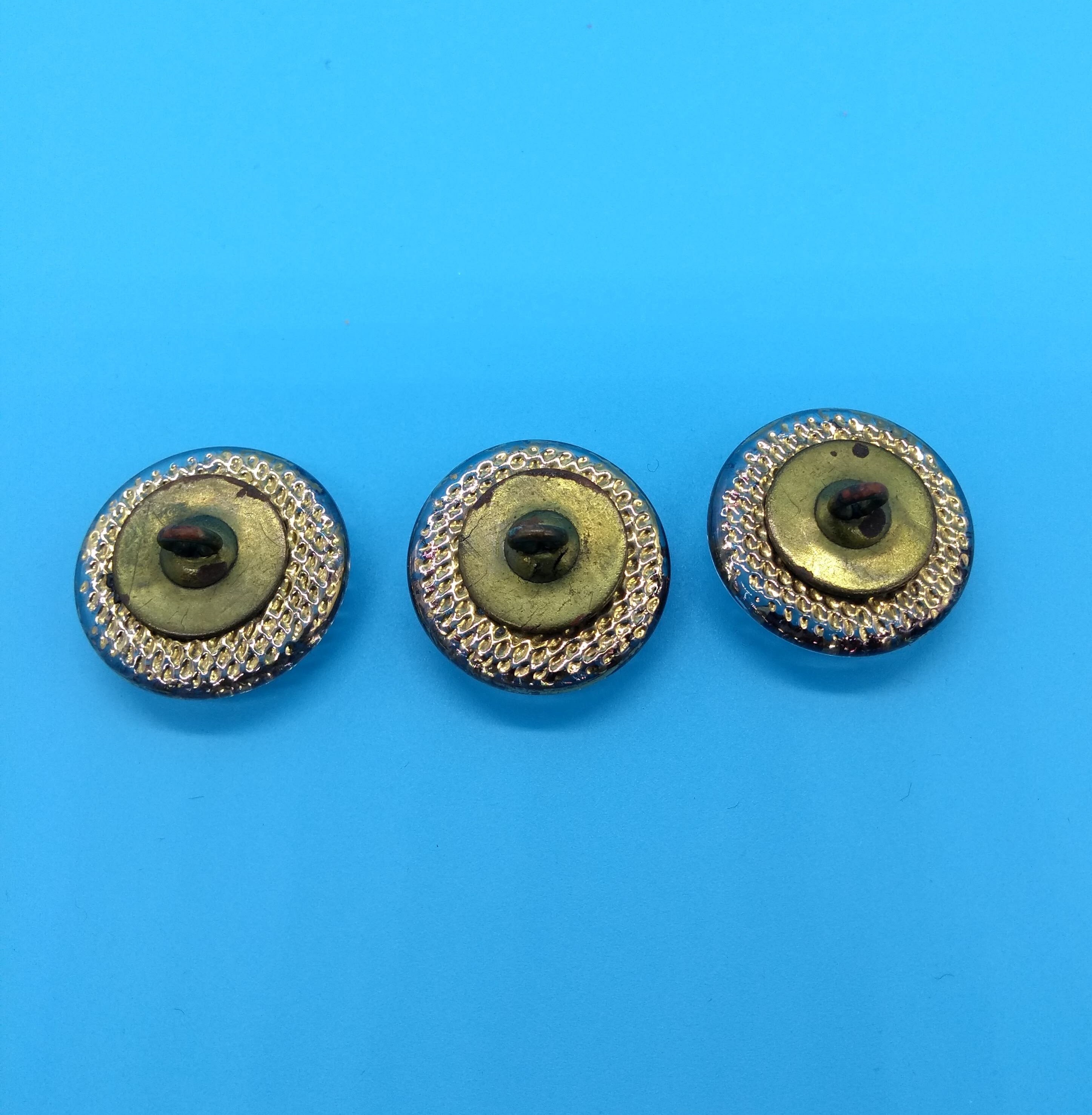 3 X BIMINI STYLE BUTTONS Large Vintage Glass Buttons Vintage Etsy UK