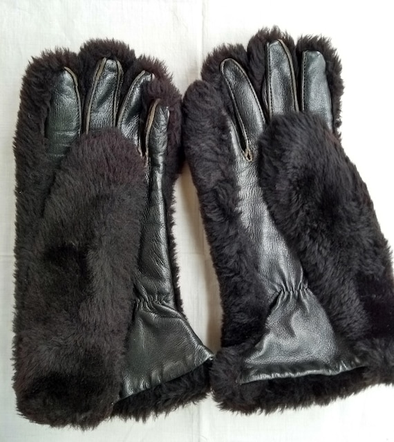 1950s BLACK FUR GLOVES Women's Fur Gloves Men's Fur - Etsy