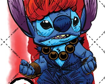 Parody Fan Art of Stitch from Lilo & Stitch - Dressed as AKUMA!