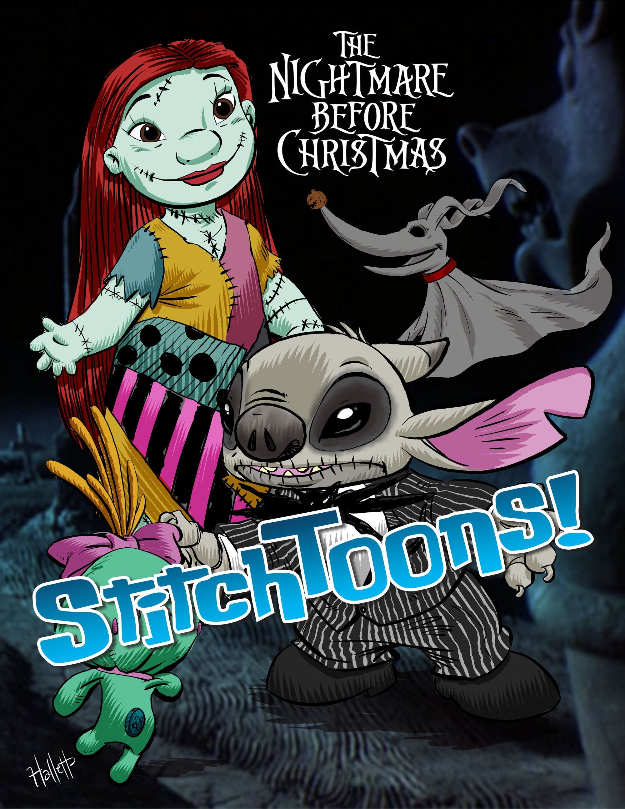 Stitch as Jack Skellington & Lilo as Sally from Nightmare Etsy