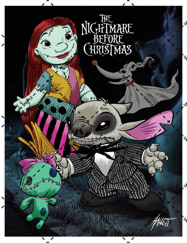 Stitch as Jack Skellington & Lilo as Sally From Nightmare Etsy Canada