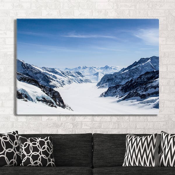 Photo Canvas Print of Switzerland Photography Landscape, Printed on wood mounted stretched canvas