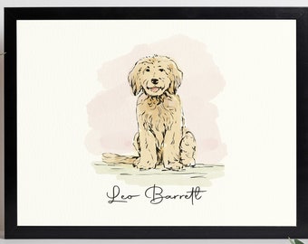 Dog Sketch, Gift For Women, Pet Illustration From Photo, Pet Memorial Gift, Pet Loss Portrait, Pet Sketch, Dog Sketch Print