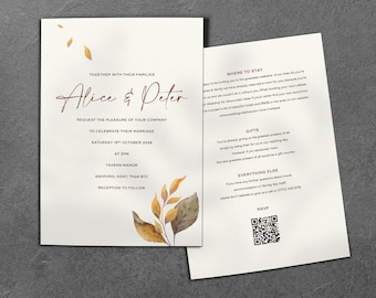 Wedding Invitation | Rustic Autumn