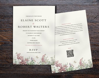 Wedding Invitation | Purple Wildflowers