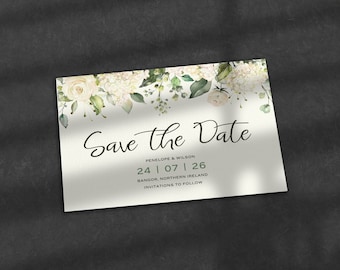 Save The Date, Save The Date Card, Wedding Card, Wedding Invitation, Personalise, Hochzeit, Sage, Karten, Mariage Champtre, Simple, Rustic