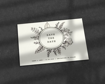 Black And White Save The Dates, Luxurious Textured Card, With Envelopes, Design Your Own Save The Dates