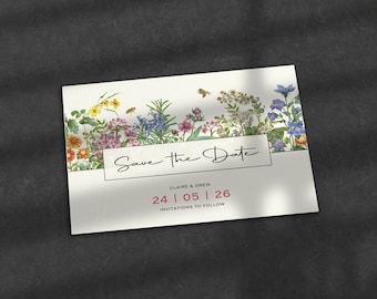 Spring Save The Date, Burst Save The Date, Save The Date Cards, Save The Date Card, Greenery, Watercolour Save the Date Card, Pretty, Eco