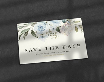 Blue Roses Save The Date, Powder Blue Save the Dates Cards With Envelopes, Blue & Gold Save Our Date, Save The Date, Save The Dates, Floral