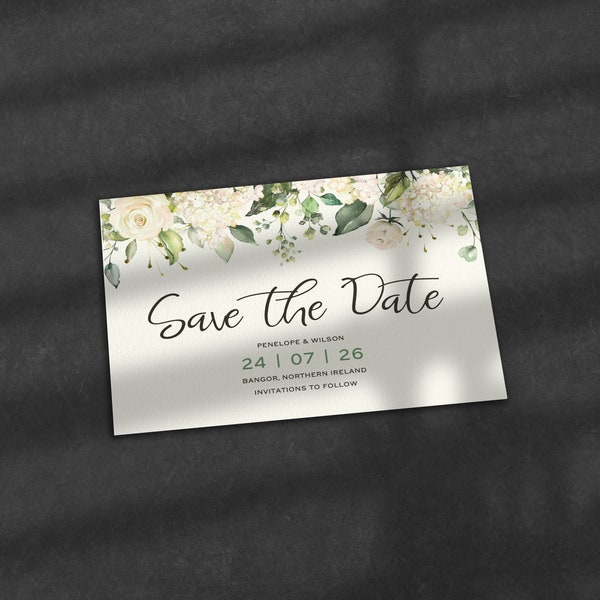 Save The Date, Save The Date Card, Wedding Card, Wedding Invitation, Personalise, Hochzeit, Sage, Karten, Mariage Champtre, Simple, Rustic