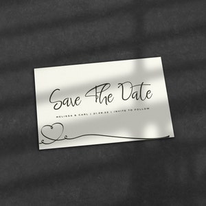 Save The Date Pack, Moderne Save the Date Postkarte, Minimalistische Save the Date Hochzeitseinladung, Eco