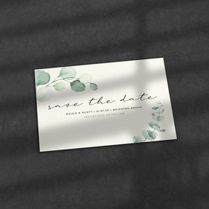 Sage Green Save The Dates, Luxurious Textured Card, With Envelopes, Design Your Own Save The Dates