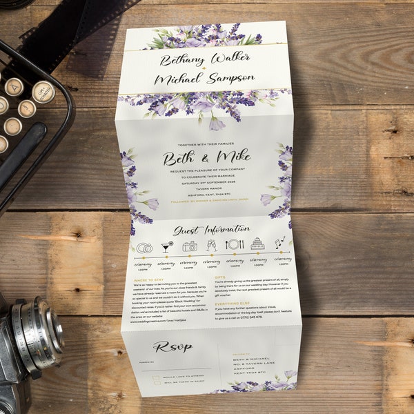 Wedding Invitation, Lavender, Purple