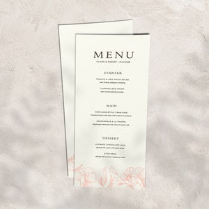 Traditioneel bruiloftsontbijtmenu, bruiloftsmenukaarten, menu's voor bruiloft, bruiloftsontbijt, drankenmenu, voedselmenu, bruiloftsreceptie