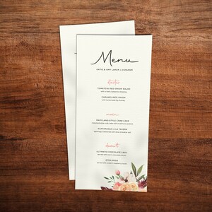 Aangepaste bruiloftsmenu's, bruiloftsmenukaarten, menu's voor bruiloft, bruiloftsontbijt, drankenmenu, voedselmenu, huwelijksreceptie, huwelijksdiner