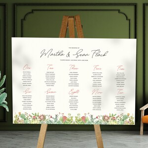 Plan de table succulent - Plan de table en mousse cactus - A1 A2 A3 Plaque de mariage botanique