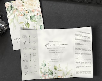 Invitaciones de boda botánicas, tarjeta de invitación, diseño de invitaciones, impresión de invitaciones, invitaciones a fiestas de bodas, suite de invitaciones de boda