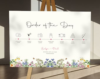 Order Of Events Wedding Sign, Wedding Program Sign, Wedding Timeline Sign, Order Of The Day Board, Order Of Events Sign, Timeline Board