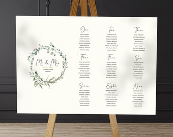 Olive Table Plan Wedding, Seating Chart, Seating Plan, Table Chart, Board, Table Planner, Wedding Signs, Signage, Reception Seating Chart