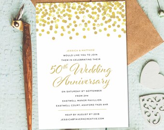50th anniversary invitation etsy 50th anniversary invitations