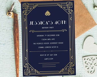 gatsby invitations etsy