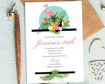 tropical invites etsy