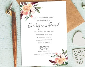 Engagement Invitations Etsy