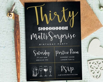 30th birthday invitation etsy