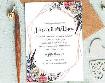 engagement invites etsy enagagement invitations